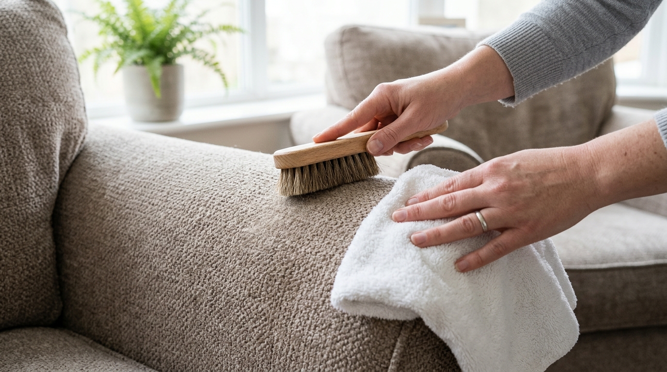 Cleaning plush chenille throw
